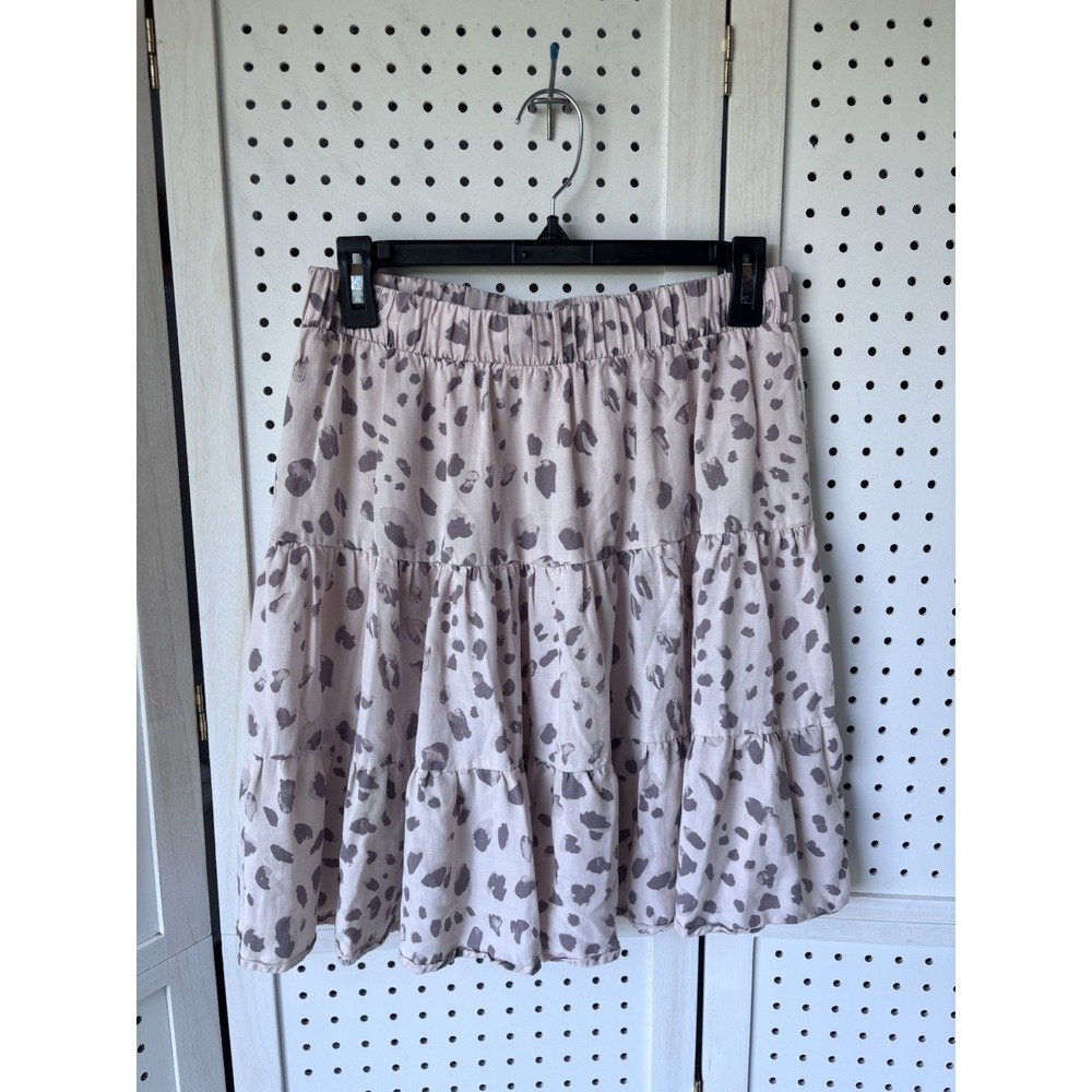 Anthropologie Cloth & Stone Size Lg Pink Animal Print Leopard Mini Skirt‎